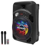 Caixa Karaokê Booster Tx08bs 8" 350 Watts com Bluetooth/usb/fm + 2 Microfones - Preto
