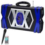 Caixa Karaokê Megasound Cx-056 5" 2500w Pmpo com Bluetooth/usb + 1 Microfone - Preto/azul