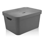 Caixa Organizadora Cube Grande com Tampa 32l Cc 650 ou - Martiplast - Chumbo