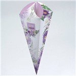 Caixa para Cone Trufado Floral Lilás C/50 Un