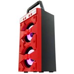 Caixa Som Bluetooth Amplificada Torre Vermelha Mp3 Fm Usb Sd Pc 500w Led Goldenultra