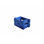 Caixote de Feira Azul em Madeira 29.5x21x18.5cm Kit com 3
