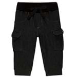 Calça Cargo Jeans Masculina para Bebe em Fleece Black - Petit