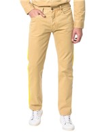 Calça Color Calvin Klein Jeans Five Pockets Straight Caqui Claro - 38