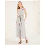 Calca Cropped Cotton Washed