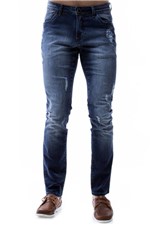 Calça Eventual Jeans Masculina Skinny Azul Tam. 36