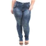 Calça Feminina Jeans Cropped Duo Dark com Elastano Plus Size