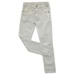 Calça Infantil Menino Jeans Branca com Costura Caramelo 4