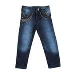 Calça Jeans com Aplicação Fio Dourado - Jeans - Petit Cherie-1ano