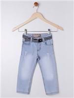 Calça Jeans com Cinto Infantil para Menino - Azul
