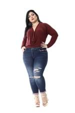 Calça Jeans Feminina Cropped Plus Size - 254550 50