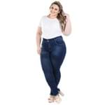 Calça Jeans Feminina Jegging Cós com Ribana Plus Size