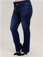 Calça Jeans Flare Plus Size Feminina Azul