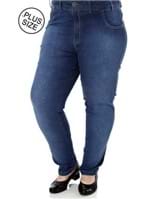 Calça Jeans Plus Size Feminina Bivik Azul
