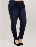 Calça Jeans Skinny Plus Size Feminina Azul