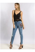 Calça Jeans Zipper Frente Borboleta - 36