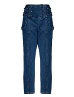 Calça Reta Jeans Love de Algodão Azul Tamanho 34