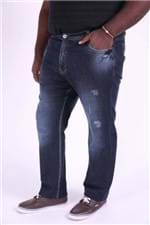 Calça Reta Masculina Jeans Confort Plus Size 58