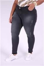Calça Skinny Jeans Black com Elastano Plus Size 46