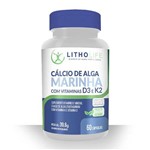 Cálcio Alga Marinha com Vitaminas D3 e K2 Litholife 60 Cap