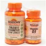 Cálcio e Magnésio Sundown com Zinco 100 Comprimidos Grátis Vitamina D3 400UI 100 Comprimidos