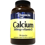 Calcium 500mg Vitamina D - 90 Cápsulas Vitaminlife