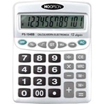 Calculadora de Mesa 12 Dígitos Pilha Aa Grande Prata Hoopson