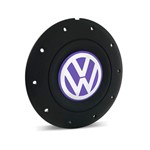 Calota Centro Roda Ferro VW Amarok Aro 14 15 5 Furos Preta Fosca Emblema Lilás