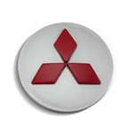 Calota Centro Roda Mitsubishi Asx Prata Vermelha Relevo