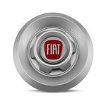 Calota Centro Roda VW Saveiro Modelo Novo 4 Furos Prata Emblema Fiat Vermelho