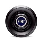 Calota Centro Roda VW Saveiro Modelo Novo 4 Furos Preta Brilhante Emblema Fiat Azul