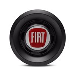 Calota Centro Roda VW Saveiro Modelo Novo 4 Furos Preta Fosca Emblema Fiat Vermelho