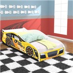 Cama Infantil Carros Drift 150x70 Cm - Amarelo / Branco - Rpm Móveis