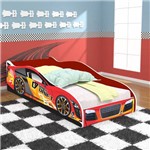 Cama Solteiro Carros Drift 88x188cm com Colchão D20 - Vermelho / Vermelho - Rpm Móveis