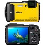 Câmera Compacta Nikon Coolpix Aw130 à Prova D'água 16.3MP Zoom Óptico 5x - Amarelo