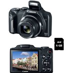 Câmera Digital Canon Powershot SX170IS 16 MP com Zoom Óptico de 16x Preta