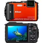 Câmera Digital Nikon Coolpix Aw130 à Prova D'água 16.3MP Zoom Óptico 5x - Laranja