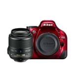 Câmera Digital Nikon D5200 Vermelha Full HD, 24.1MP, Wi-Fi, GPS e 18-55 Mm