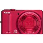 Câmera Digital Nikon S9100 12MP 18x Zoom Óptico Vermelha