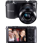 Câmera Digital Samsung NX1000 20.3MP C/ Lente Intercambiável 20-55mm Preta