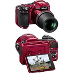 Câmera Digital Semi-profissional Nikon Coolpix L830 com 16MP Zoom Ótico de 34x Vermelha