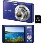 Câmera Digital Sony Cyber-Shot DSC W610 14.1MP C/ 4x de Zoom Óptico Cartão SD de 4GB Azul