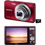 Câmera Digital Sony Cyber-shot DSC-W690 16.1 MP C/ 10x Zoom Óptico Cartão 8GB Vermelha