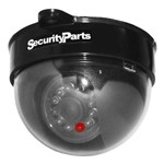 Câmera Dome Infravermelho Falsa com Led Preta Security Parts