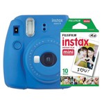 Câmera Instantânea Fujifilm Instax Mini 9 Azul Cobalto + Pack 10 Fotos