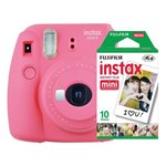 Câmera Instantânea Fujifilm Instax Mini 9 Rosa Flamingo + Pack 10 Fotos