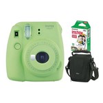 Câmera Instantânea Fujifilm Instax Mini 9 Verde Lima + Pack 10 Fotos + Bolsa
