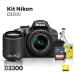 Câmera Nikon D3300 com Lente 18-55mm + Lente Nikon 55-200mm Af-s Vr +kit