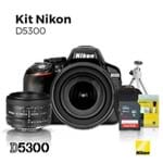 Câmera Nikon D5300 18-105mm / Lente Nikon 50mm /Tripé de Mesa / C.Memória 32gb / Kit Limpeza