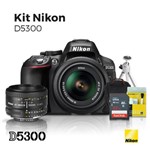 Câmera Nikon D5300 18-55mm / Lente 50mm 1.8 /bolsa / Tripé de Mesa / C.memória 32gb / Kit Limpeza